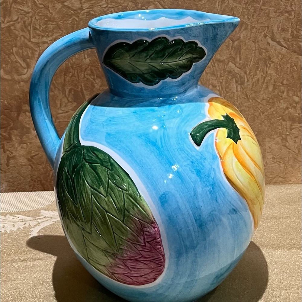 Vietri Vintage Ceramic Pitcher, Made in Italy